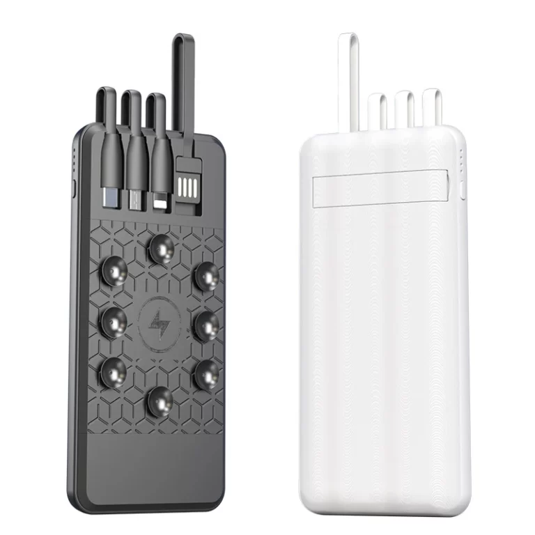 Sovo X20 Power Bank 10 000 mAh – Ultra-fin, 4 câbles intégrés