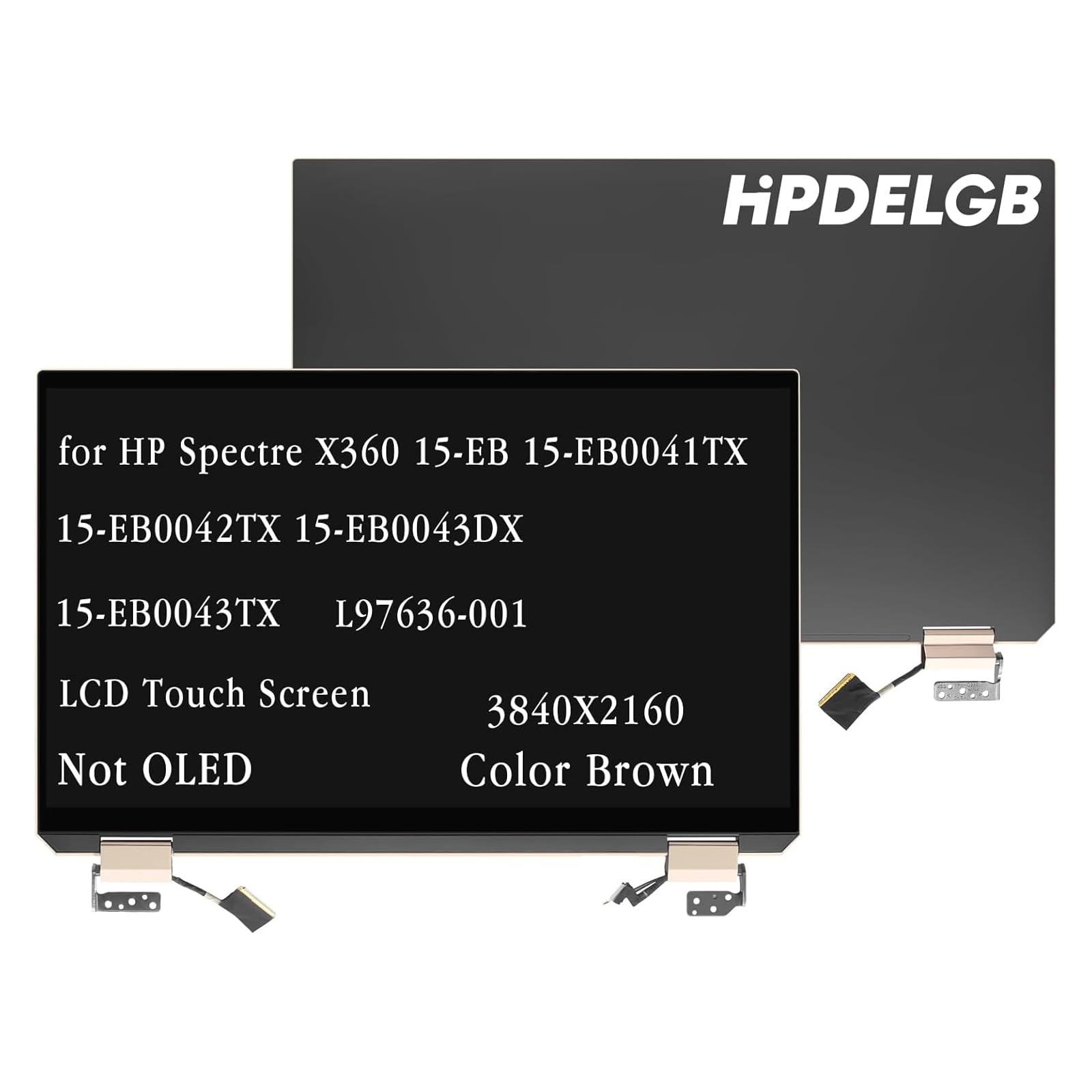 Écran LCD tactile UHD Marron de remplacement pour HP Spectre X360 15-EB