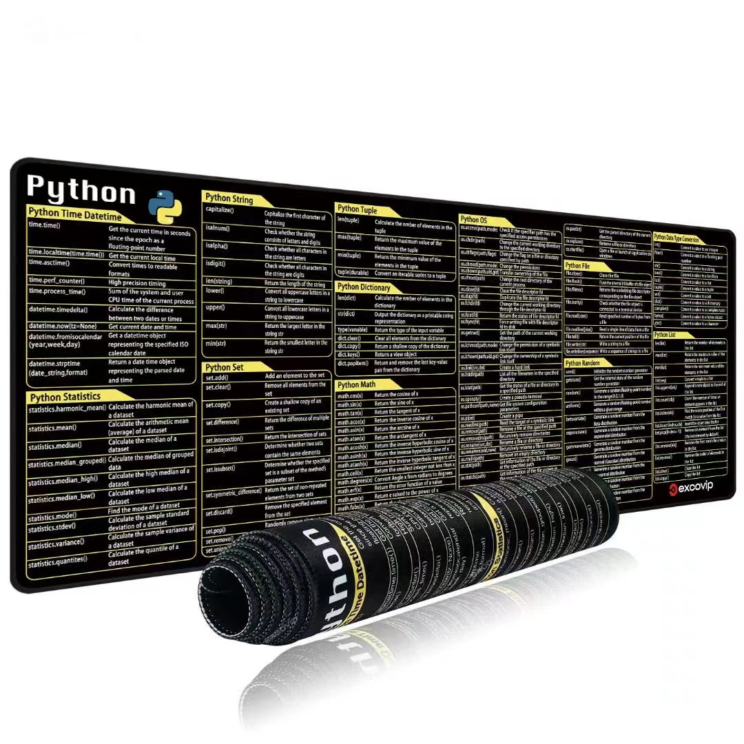 Tapis de Bureau Référence Python/Excel – Design Mi...
