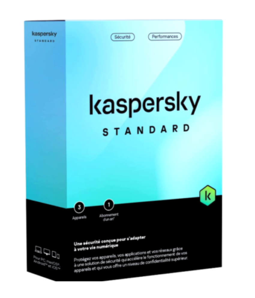 Kaspersky Standard Sécurité 4 Postes 1 An – Licence WCA 2025
