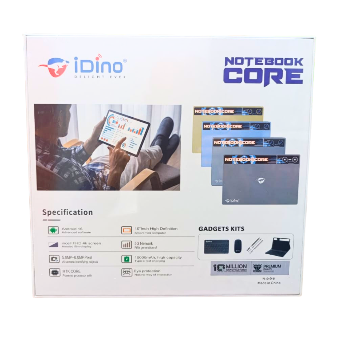 iDino Notebook Core – Tablette 10 pouces Android avec Clavier