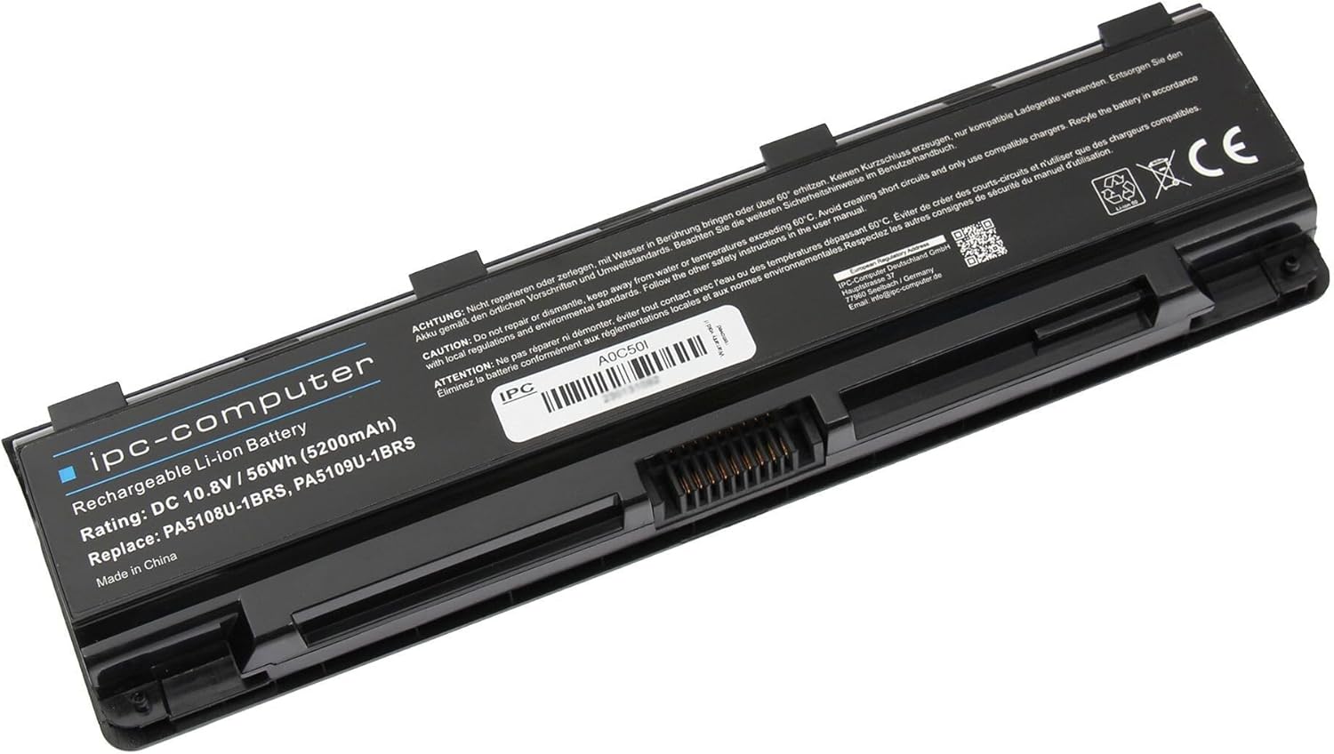 Batterie Li-ion 10.8 V / 4400 mAh pour Toshiba Satellite (L70, L800, L830, L840, L850, L870, L875, M800, M840, P800, P840, P850, P870, P875, C800)