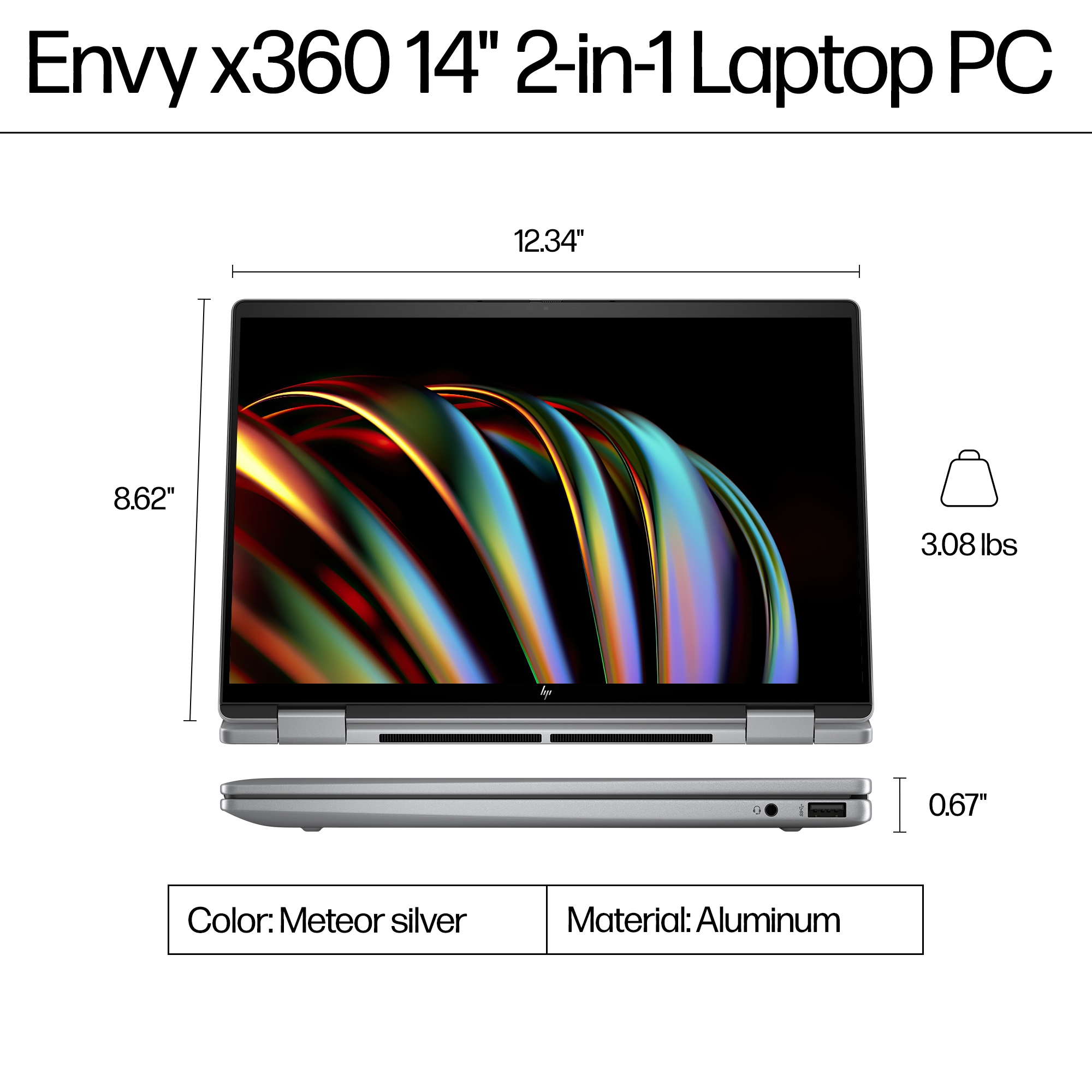 HP Envy x360 14″ – Core i5 (14ᵉ gen), 8 Go RAM, 512 Go SSD