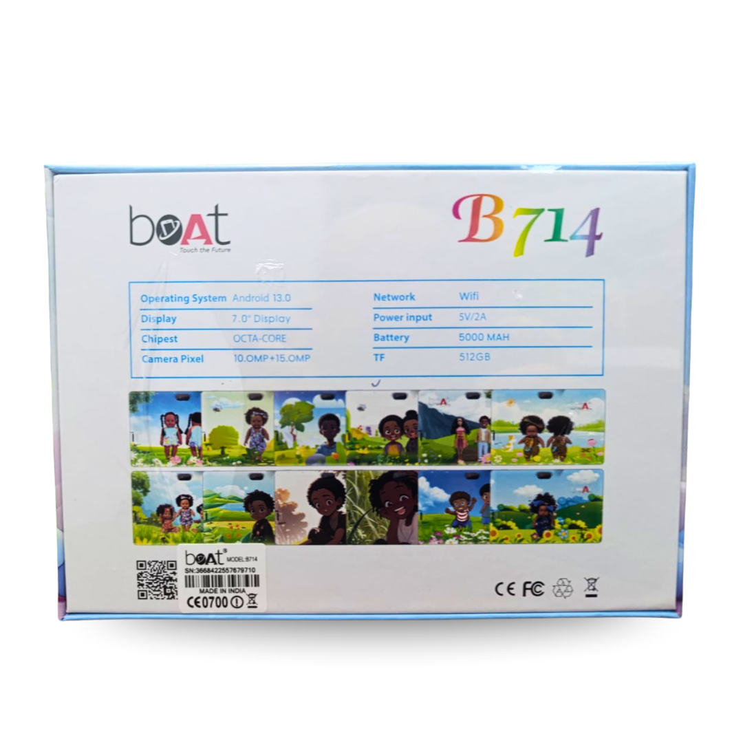 Tablette éducative BOAT Tiny Techies B714 Android 13 - 7 pouces, 512 Go, 6 Go RAM, 5000 mAh