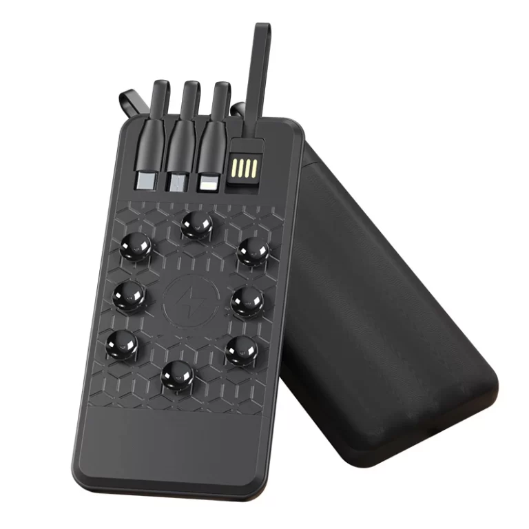 Sovo X20 Power Bank 10 000 mAh – Ultra-fin, 4 câbles intégrés