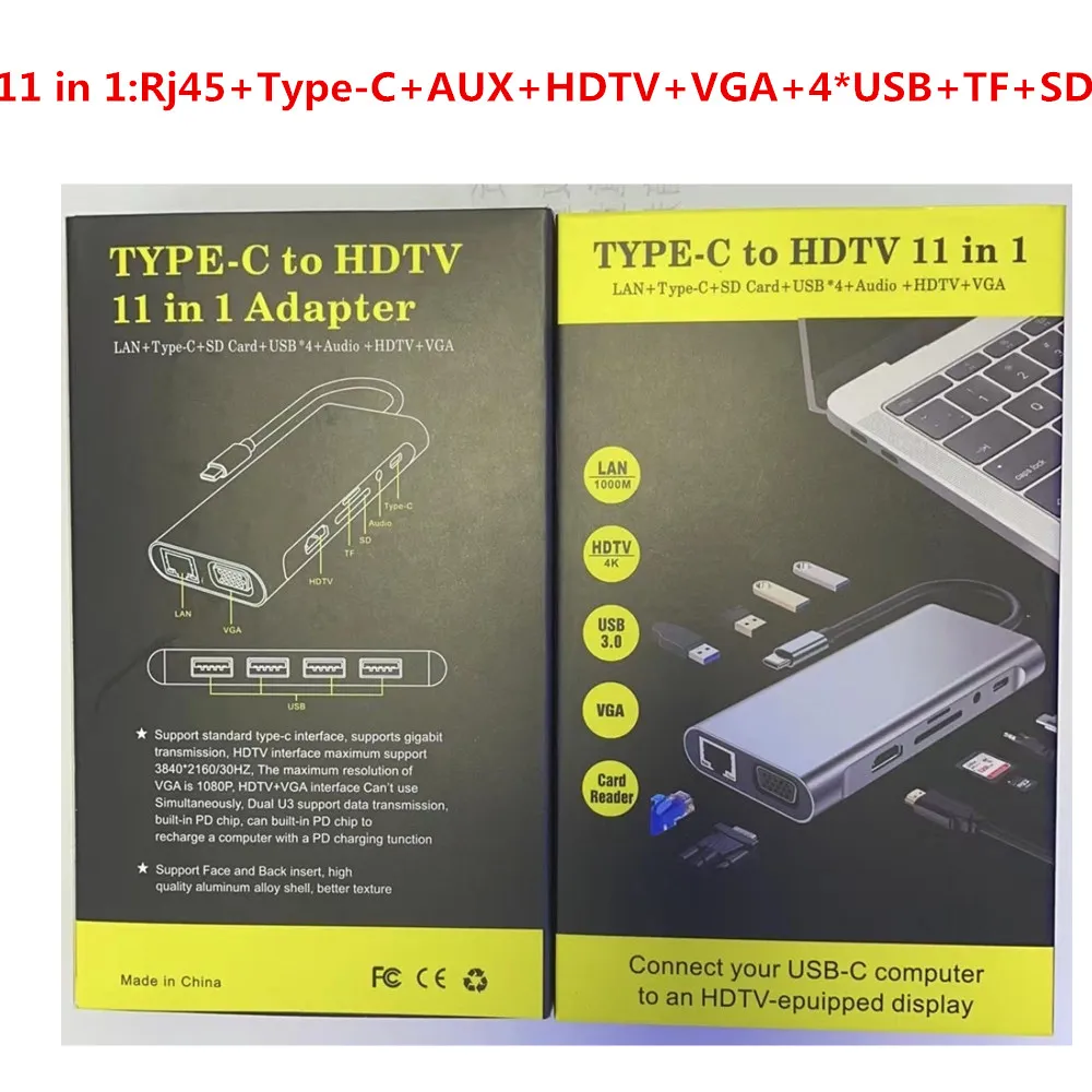 Hub USB-C 11 en 1 – Docking Station (USB-C vers multiple ports)