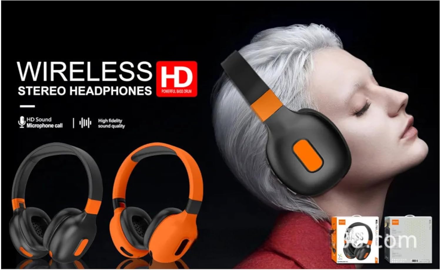 Wireless Tune 760 Casque Bluetooth + Micro — Stéréo, FM, Slot SD, AUX