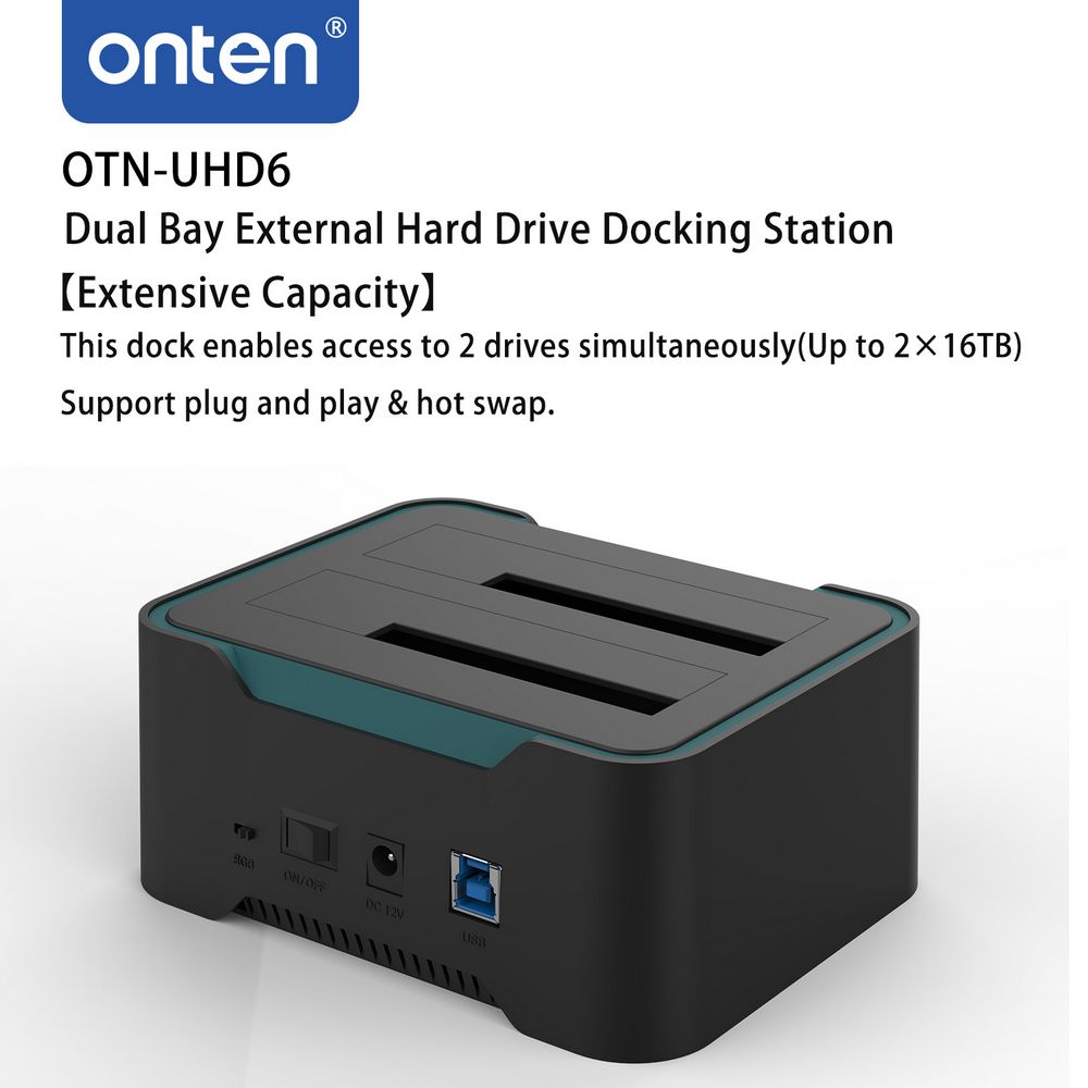 Station d’Accueil ONTEN ENP-445 – Dock Dual Bay HDD/SSD USB 3.0
