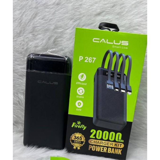 Calus Power Bank 20000mAh P-267 – Charge rapide, 4 câbles intégrés